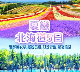 【夏戀北海道6日】紫醉薰衣草、繽紛美瑛、幻景青池、洞爺湖花火、溫泉