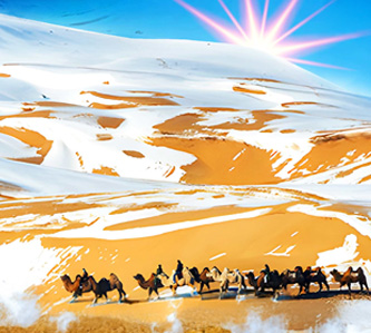 雪舞輕揚銀妝內蒙8日～希拉穆仁草原、銀色響沙灣、烏蘭哈達火山、馬刨山溫泉